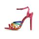 Pink Fushia Rainbow Straps Roman Gladiator Stiletto High Heels Sandals Shoes Sandals Zvoof