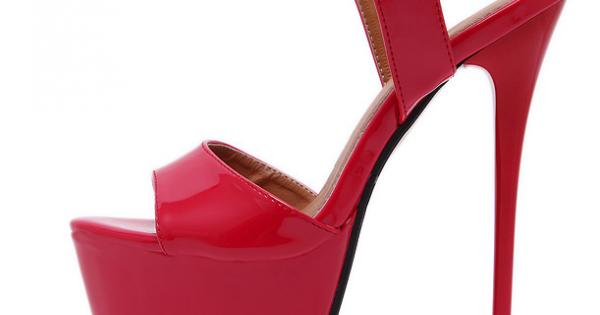 Red Patent Sexy Platforms Stage Super High Stiletto Heels ...