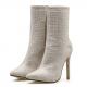 White Crystal Bling Bling Party Stiletto High Heels Boots Shoes High Heels Zvoof