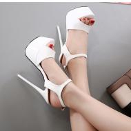 White Patent Sexy Platforms Stage Super High Stiletto Heels Shoes