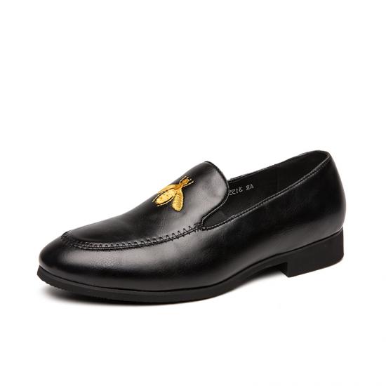 Black Gold Spider Mens Loafers Prom Flats Dress Shoes Loafers Zvoof