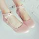Pink Pastel Lolita Cross Straps Wedges Mary Jane Ballets Flats Shoes Mary Jane Zvoof