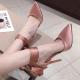 Pink Satin Ankle Straps Bow Evening Stiletto High Heels Sandals Shoes Sandals Zvoof