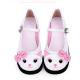 White Pink Cat Face Creepers Lolita Mary Jane Flats Shoes