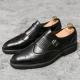 Black Fringes Monk Straps Dapper Mens Loafers Dress Shoes