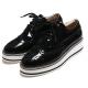 Black Patent Lace Up Womens Platforms Sneakers Baroque Oxfords Shoes Oxfords Zvoof