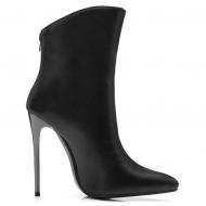 Black Pointed Head MId Long High Stiletto Heels Boots Shoes