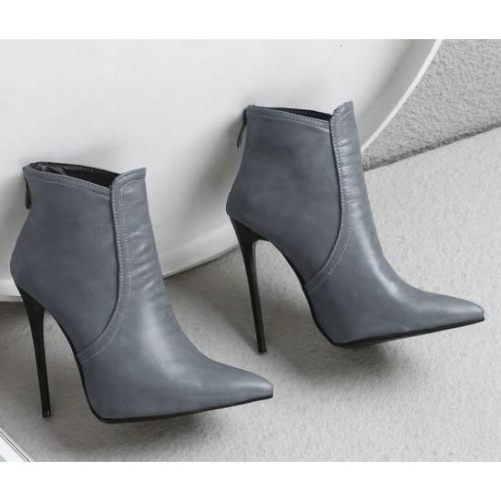 grey leather heels