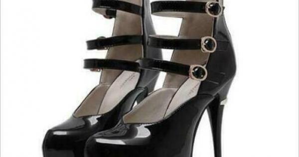 Black Multi Strap Heels