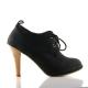 Black Lace Up Vintage High Stiletto Heels Oxfords Shoes Boots Booties Oxfords Zvoof