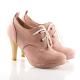 Pink Lace Up Vintage High Stiletto Heels Oxfords Shoes Boots Booties Oxfords Zvoof