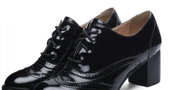 Black Vintage Leather Lace Up Baroque Mens Oxfords Dress Shoes