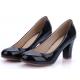 Black Patent Glossy Round Head High Heels Shoes High Heels Zvoof