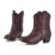 Brown Mid Length High Heels Combat Rider Cowboy Country Boots Shoes Boots Zvoof