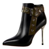 Black Ankle Belt HIgh Stiletto Heels Ankle Boots Shoes
