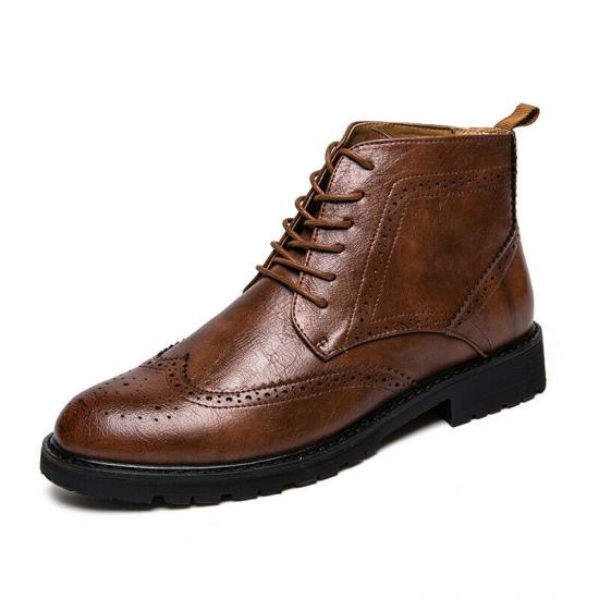 Brown Wingtip Baroque Mens Vintage Booties Ankle Boots Shoe Men s Boots Zvoof