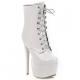 White Patent Lace Up Platforms Gothic Stiletto Super High Heels Boots Shoes High Heels Zvoof