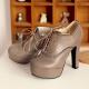 Khaki Baroque Lace Up Platforms Block High Heels Womens Oxfords Shoes Oxfords Zvoof