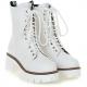 White Cleated Sole Platforms Punk Rock Military Combat Womens Boots Shoes Boots Zvoof