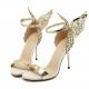 White Gold Angel Wings High Stiletto Heels Evening Party Sandals Shoes Sandals Zvoof