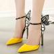 Yellow Butterfly Wings High Stiletto Heels Evening Party Sandals Shoes Sandals Zvoof